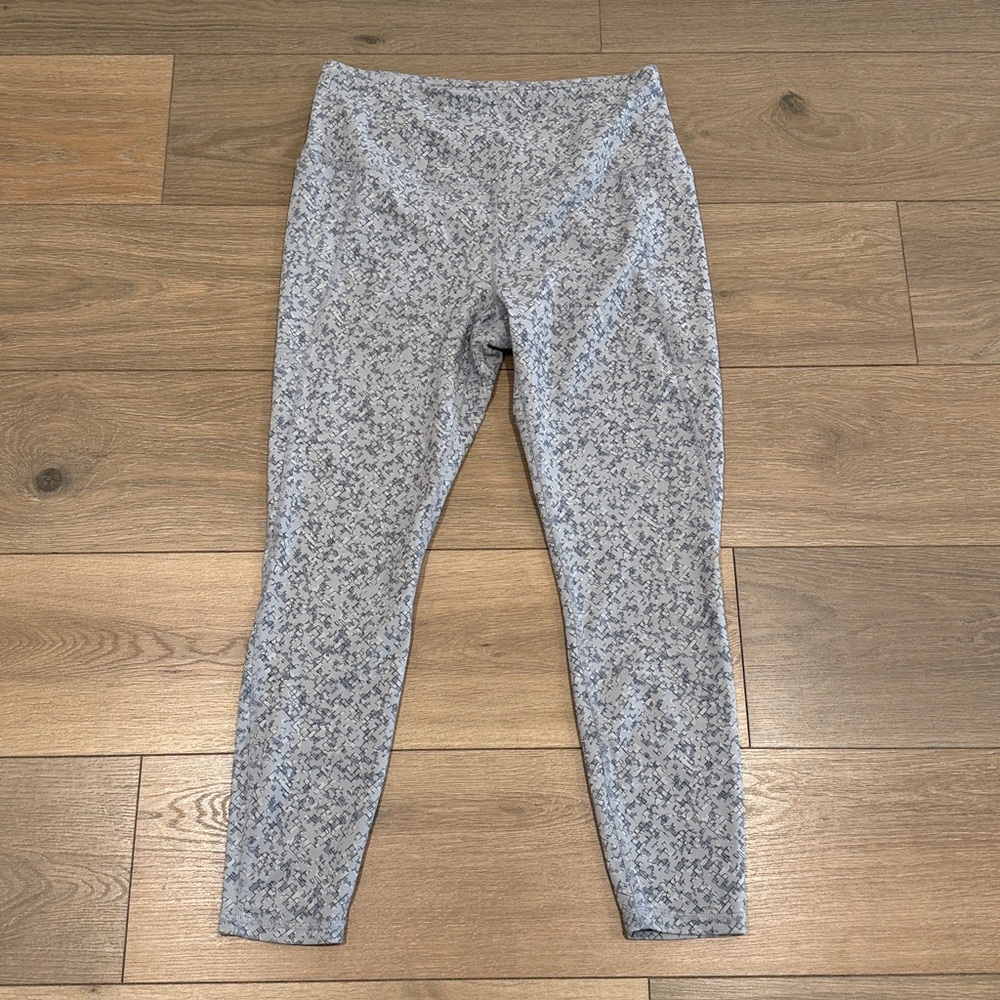 SPYDER ACTIVE Gray Geometric Camo High Waisted Pocket Workout Legging Size Large